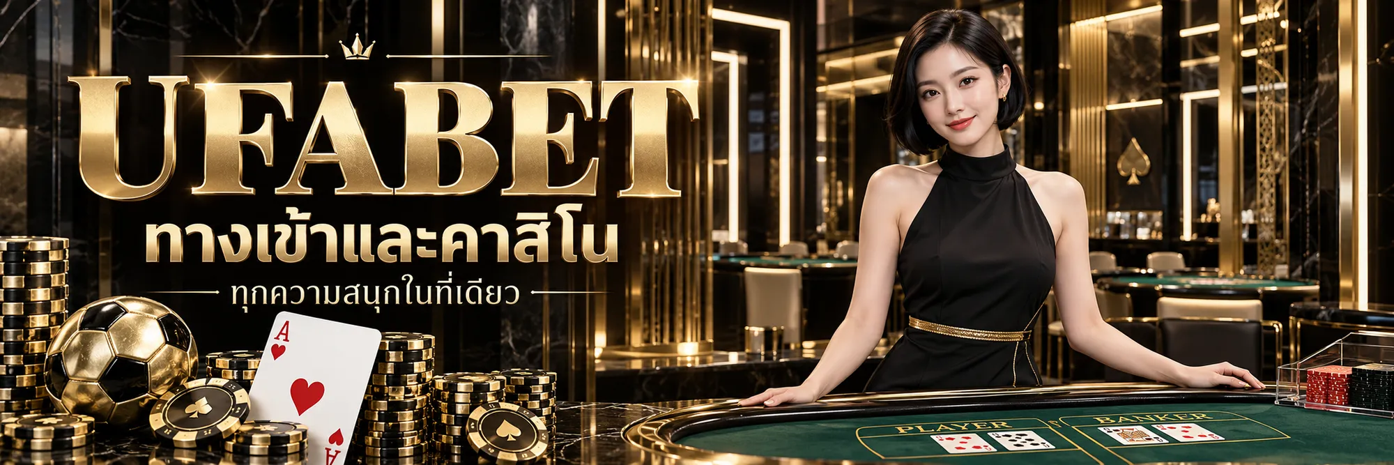 UFABET ทางเข้าและคาสิโน ทุกความสนุกในที่เดียว พร้อมนางแบบผู้ใหญ่ผมสั้นในคาสิโนดำทอง